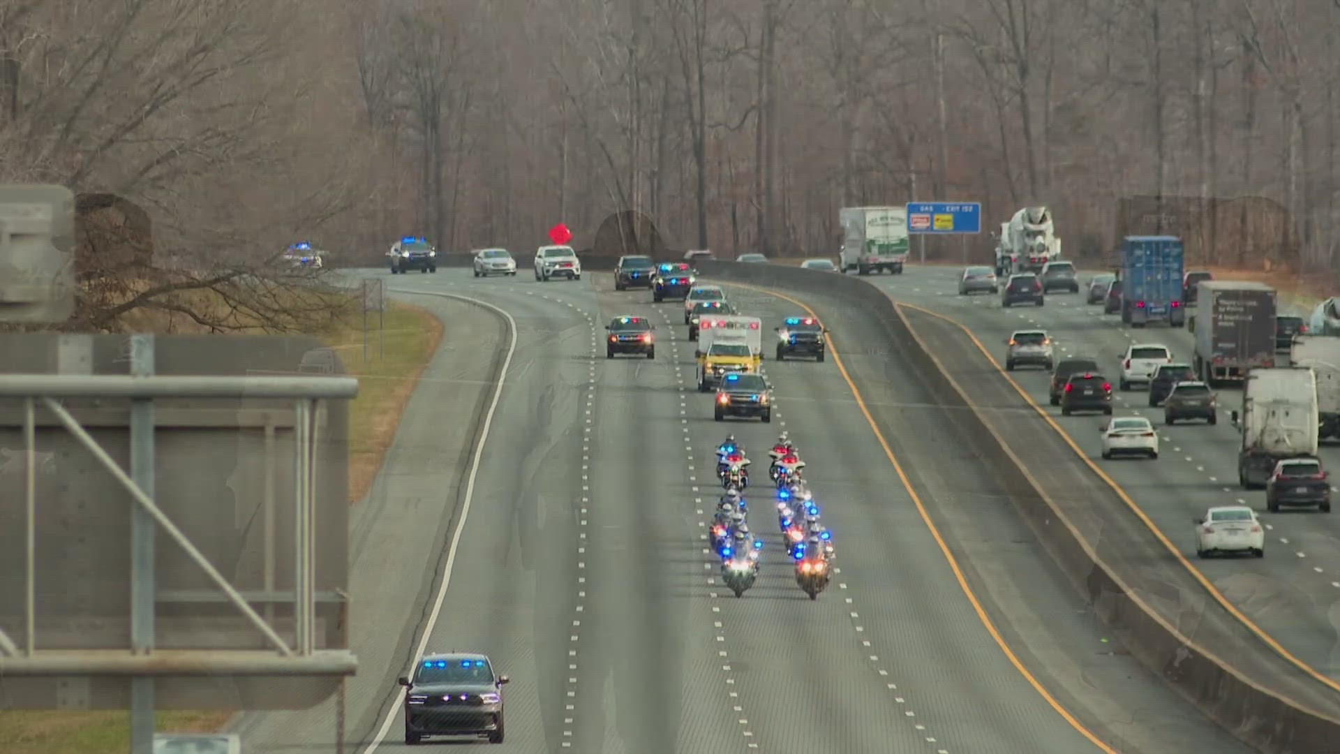 As Sgt. Nix's body returned home, people watched from overpasses as law enforcement escorted him from Raleigh.