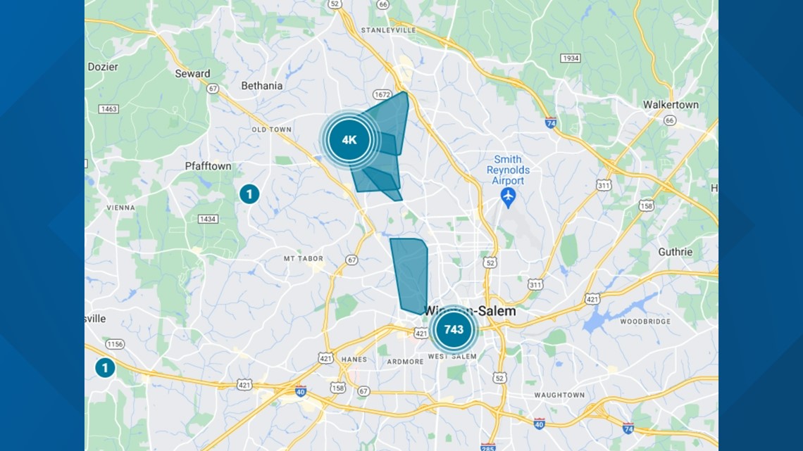 Duke Energy reports multiple power outages in WinstonSalem