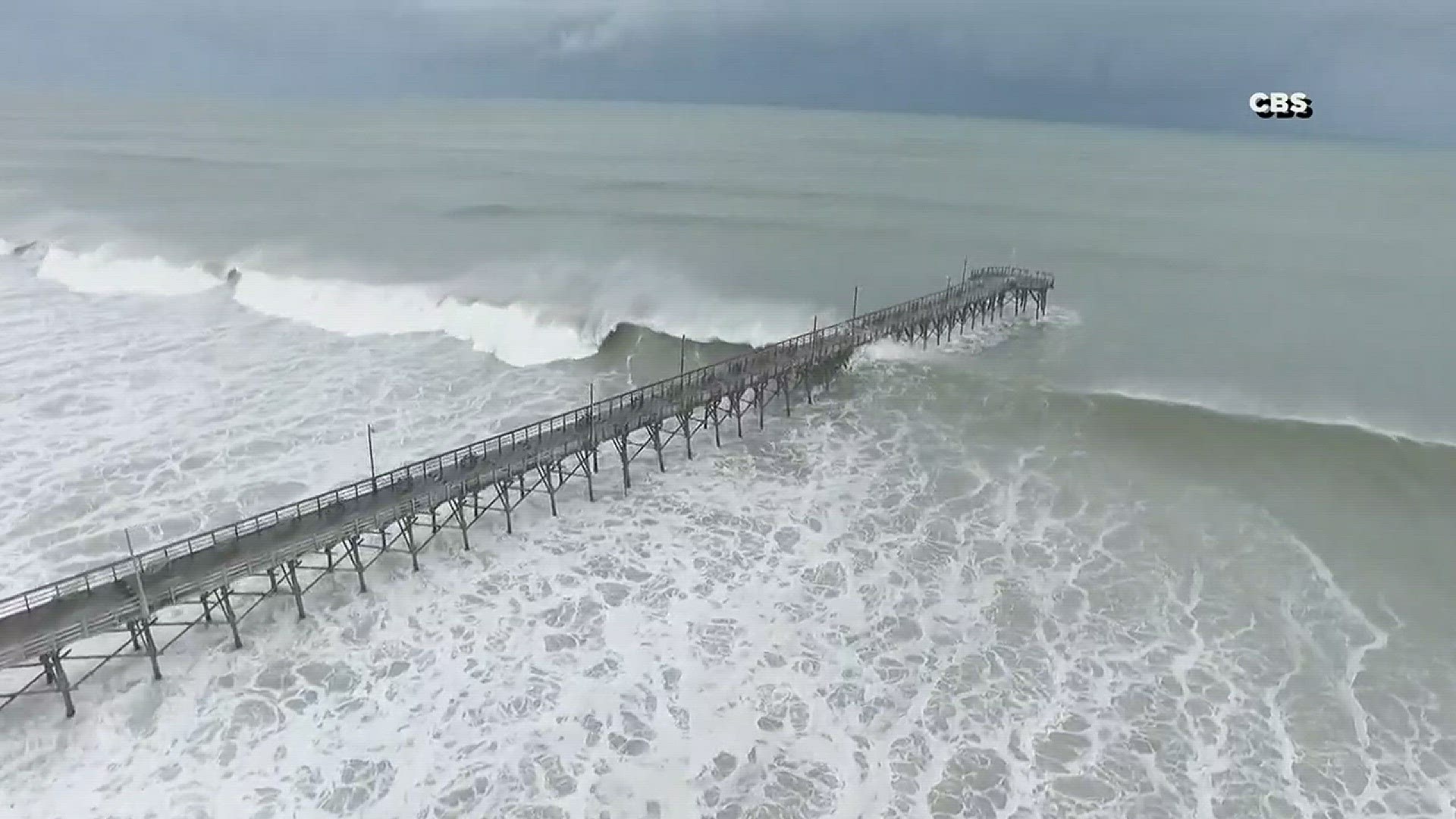 Strong Waves At Surf City, NC From Hurricane Florence