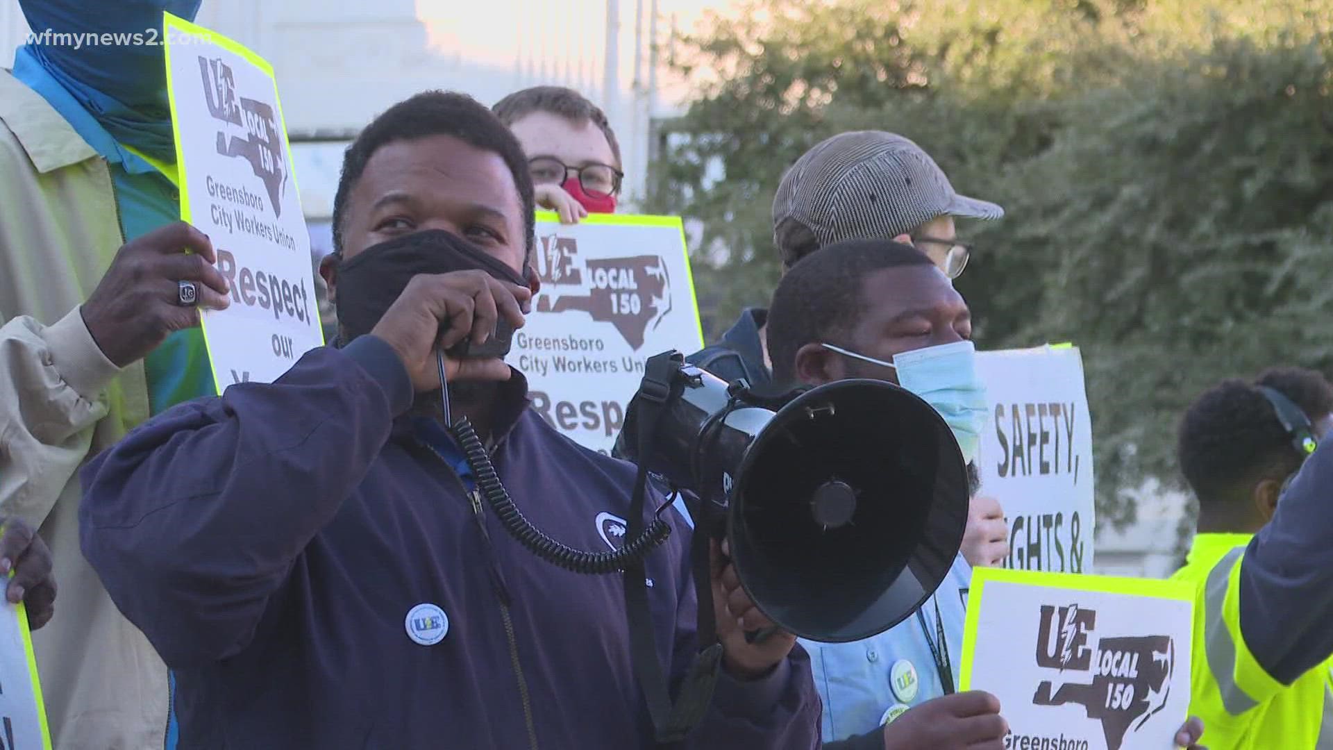 City workers demanded better pay at Monday's meeting. Chief Brian James discussed crime in the city.