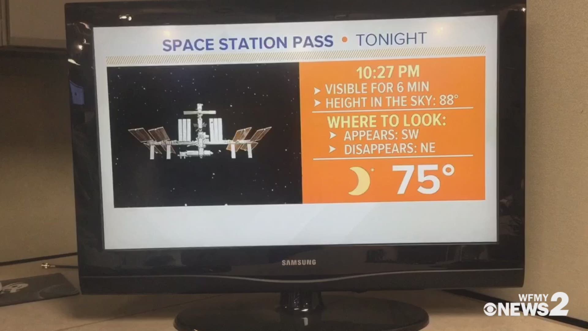 An outstanding space station flyover will occur tonight.