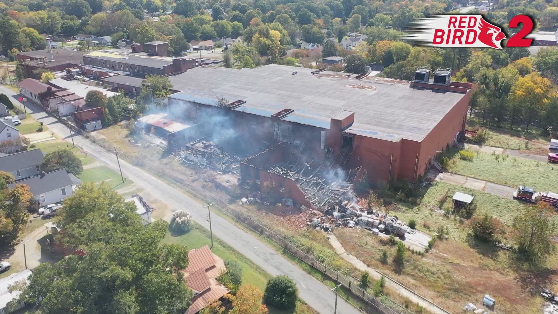 Firefighters responded to a call about a fire at the old mill in Graham Tuesday night. Officials say the building has been abandoned for years.