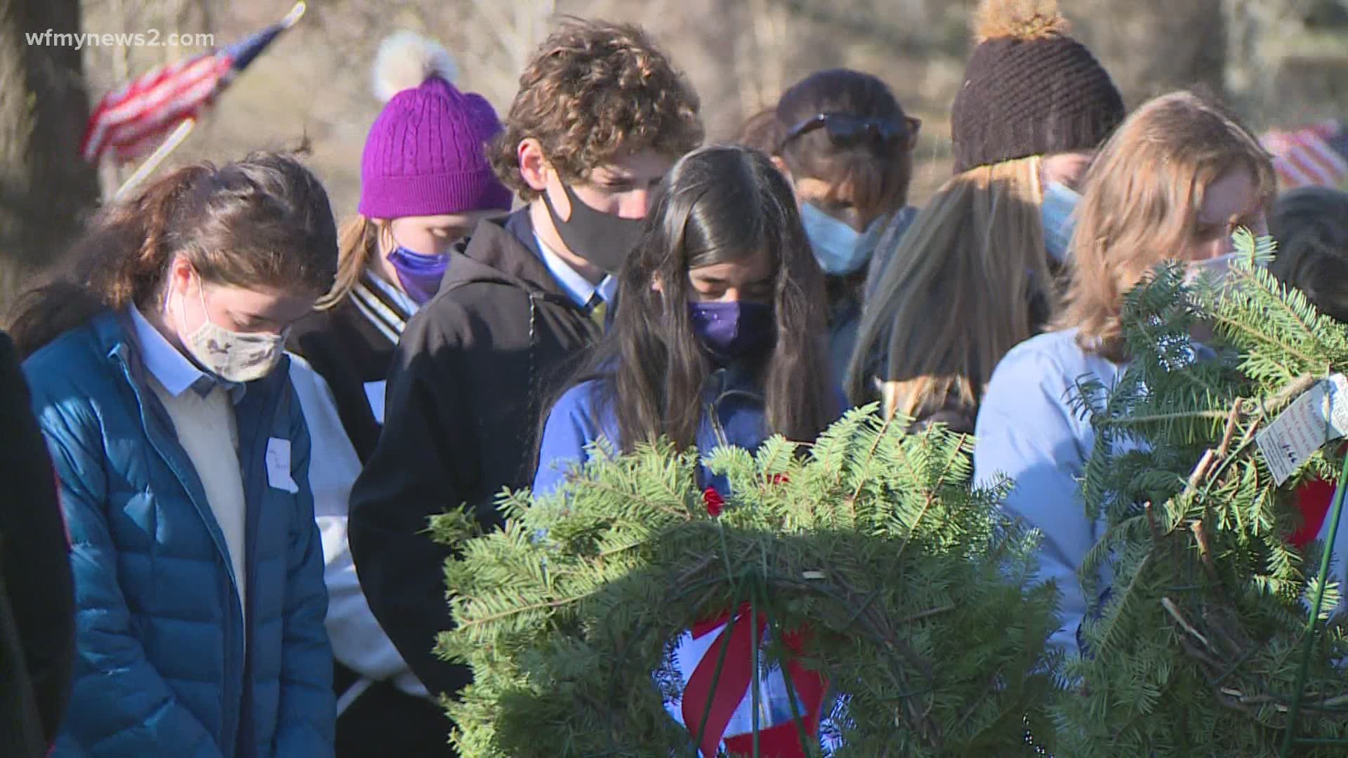 Wreaths Across Greensboro canceled its annual ceremony due to COVID-19 restrictions, but a small group of students found a safe way to honor the tradition.
