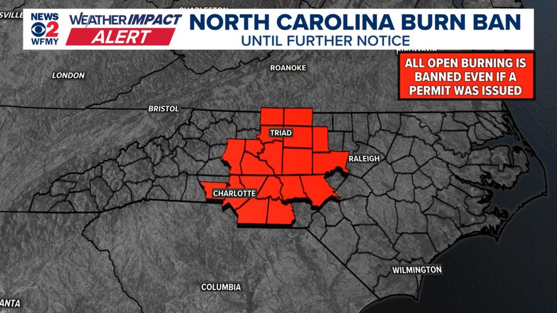 Burn ban remains in Piedmont Triad as most of North Carolina lifted from restrictions