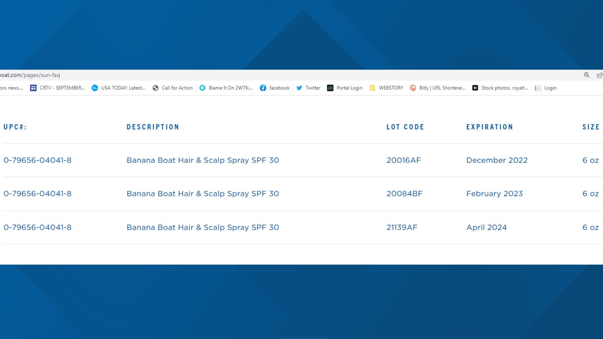 Banana Boat Hair & Scalp sunscreen recall due to Benzene