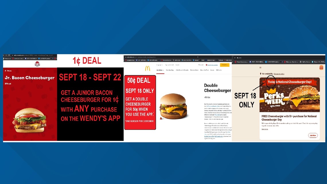National Cheeseburger Day Deals: Wendy's, McDonald's, Burger King