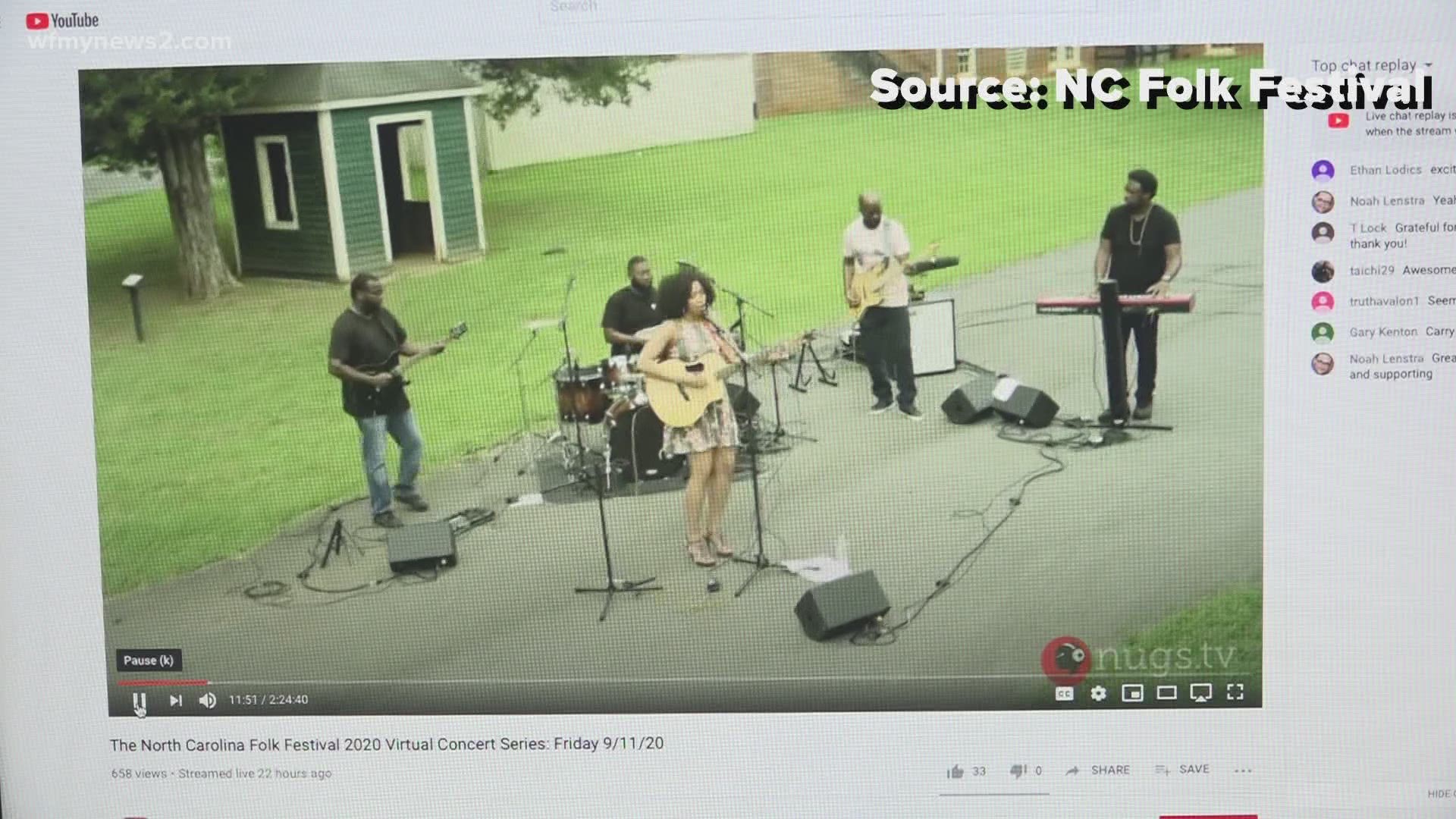 Typically, the NC Folk Fest brings thousands of people to Greensboro, but this year people are watching online.