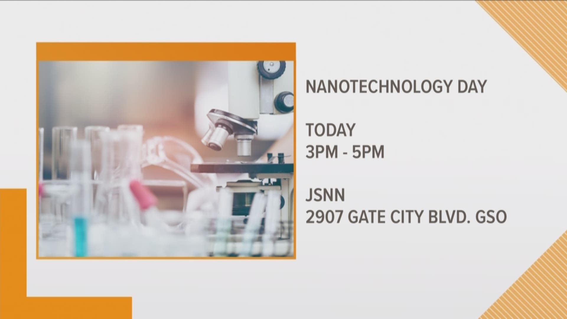 JSNN Holds Nano Day celebration on Wednesday from 3pm to 5pm.