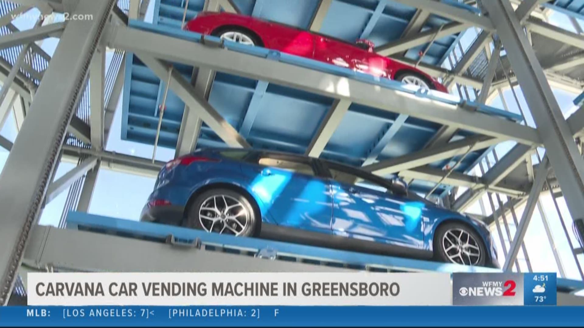 Have you ever heard of a car vending machine?
It's just like any other vending machine. You stick a coin into the slot and a car pops out ready to drive!
That's what Carvana is doing right here in Greensboro.