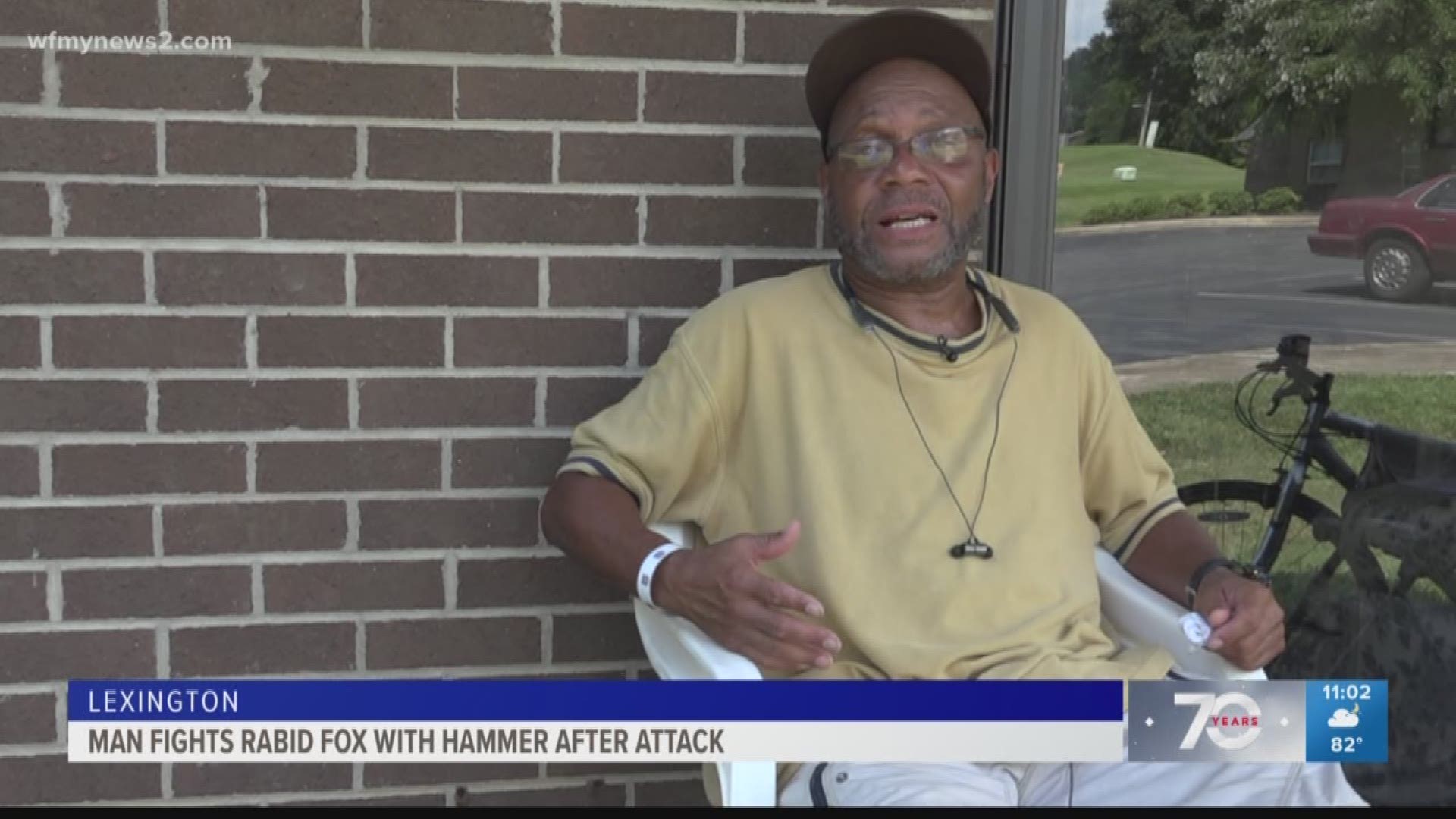 The Lexington man had to kill the fox with a hammer after it attacked him earlier this week