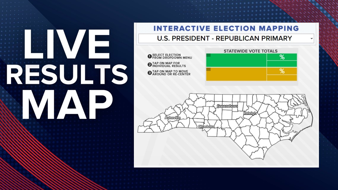 North Carolina Primary 2024 Live results map