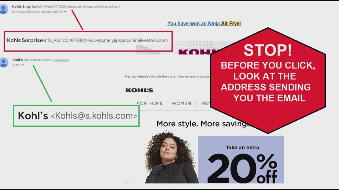 Kohl's sale & giveaway emails Know the real from the fake