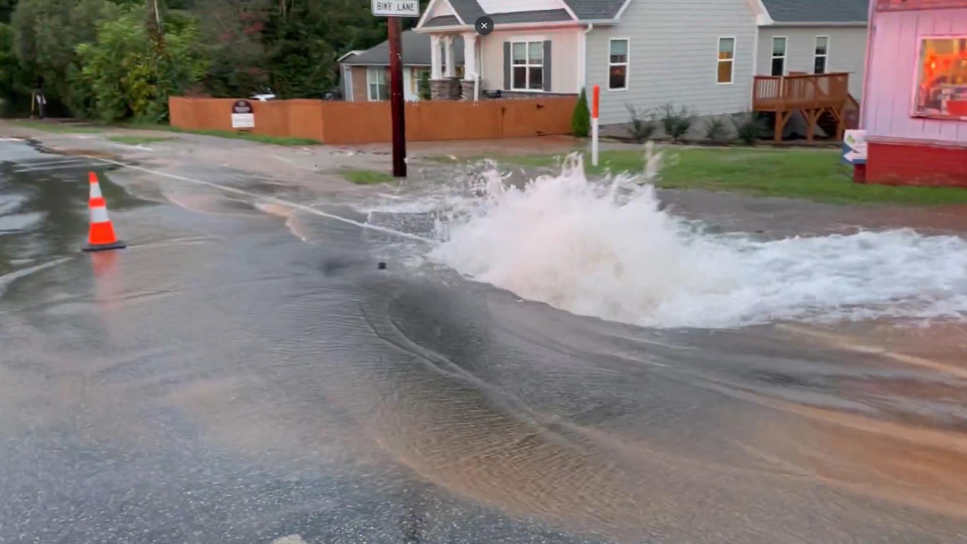 The water main break was on the 400 block of W. Acadia Avenue.