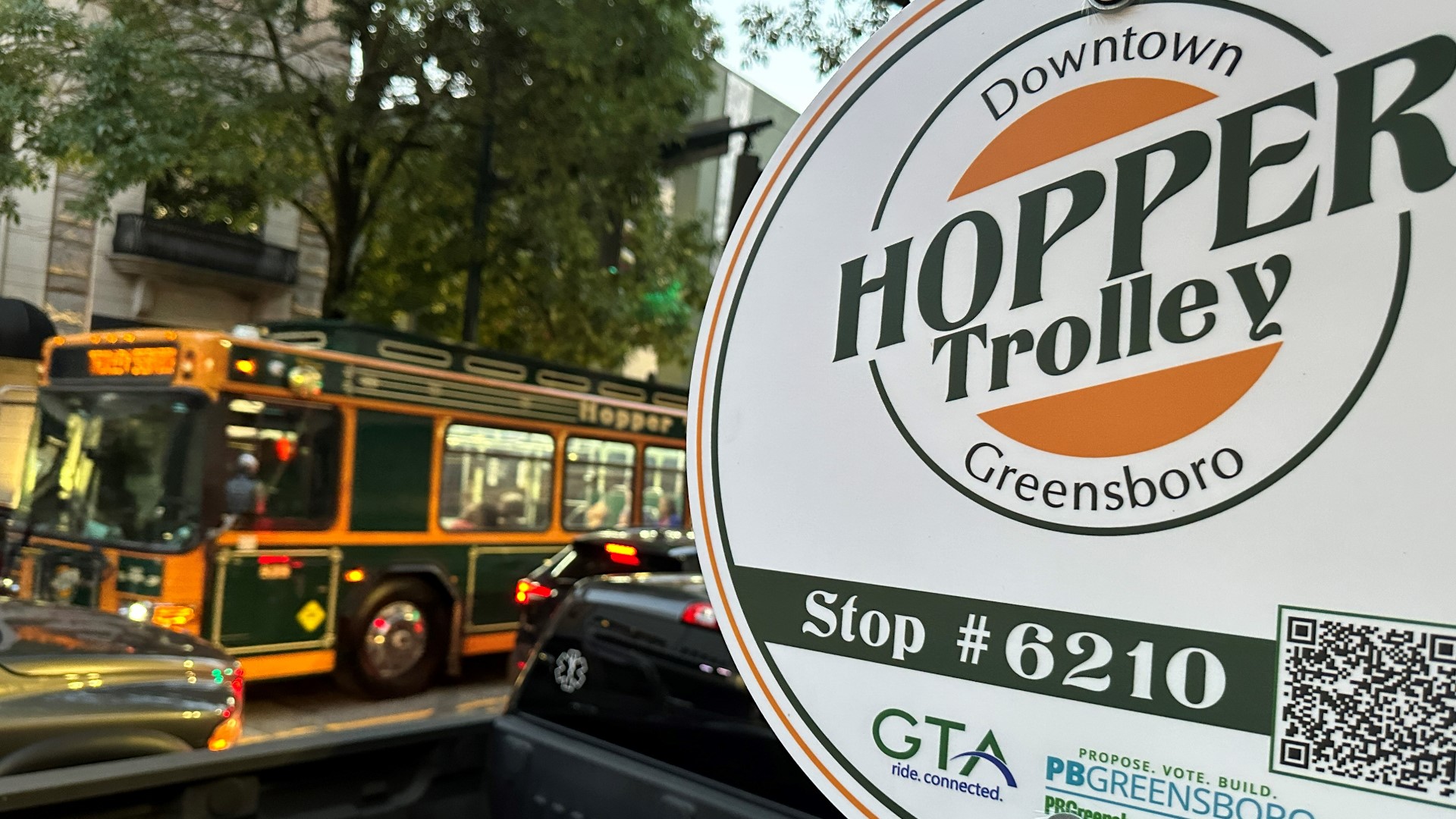 The Hopper Trolley runs throughout downtown Greensboro Thursday through Sunday.