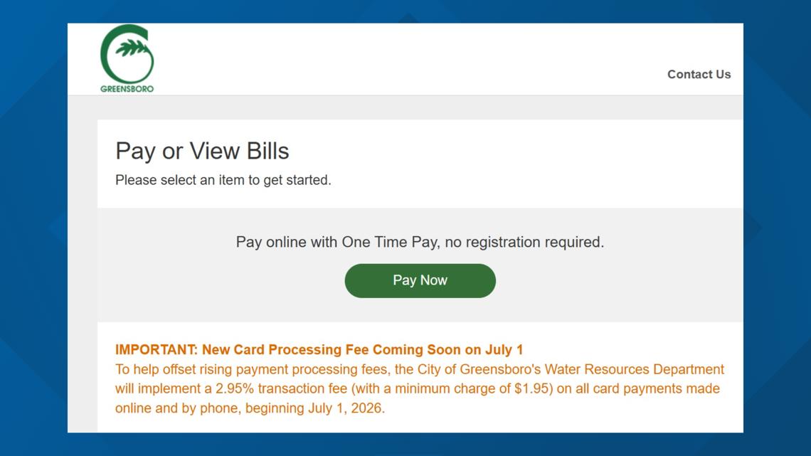 As of July 1, all water payments tied to a credit card will include a processing fee.