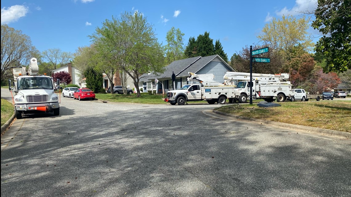 Duke Energy races to restore power in Greensboro after early morning storms | wfmynews2.com