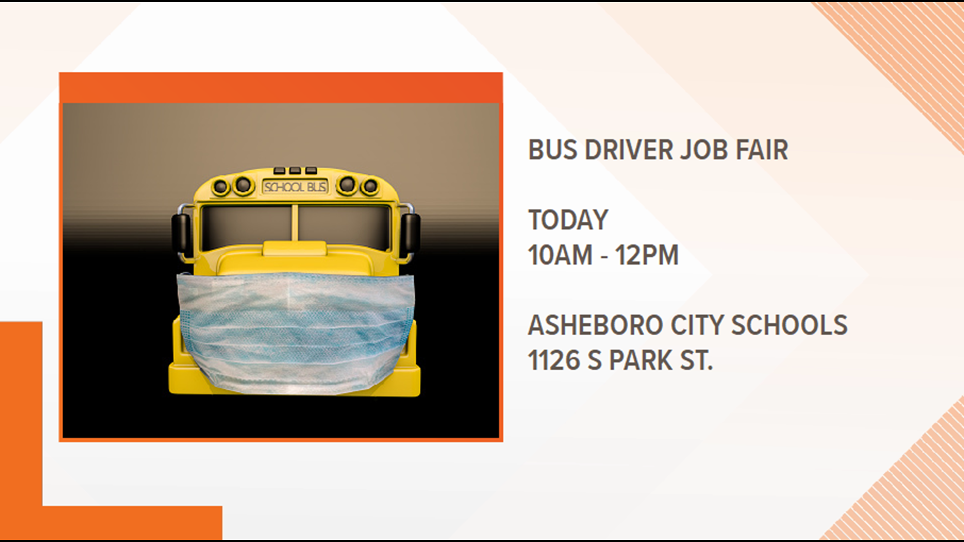 Asheboro City Schools holding bus driver job fair on Wednesday.