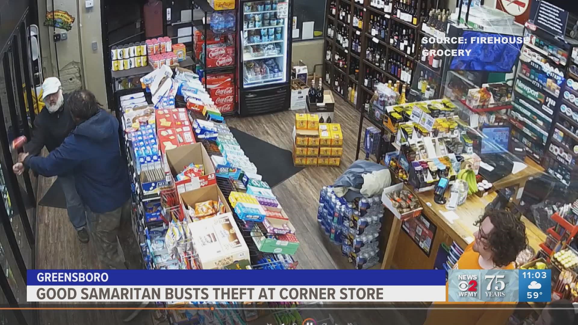 Someone tried to steal from Firehouse Grocery, and things got violent.