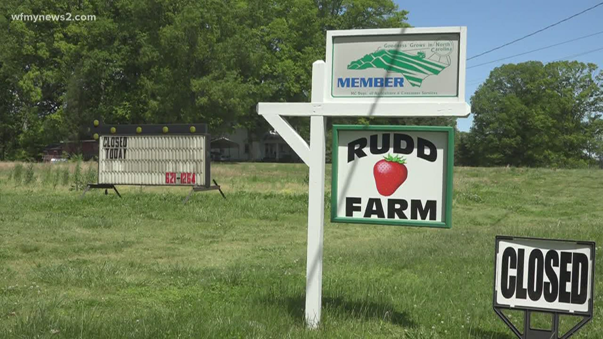 Rudd Farm remains closed due to several employees testing positive for coronavirus. The farm won't open for at least two weeks.