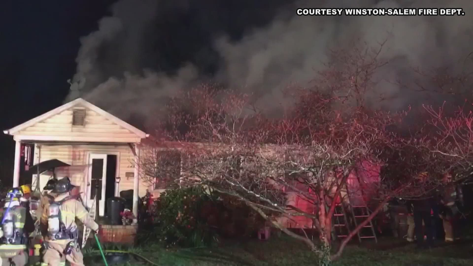 Winston-Salem firefighters battled a house fire on Boone Avenue Monday morning.