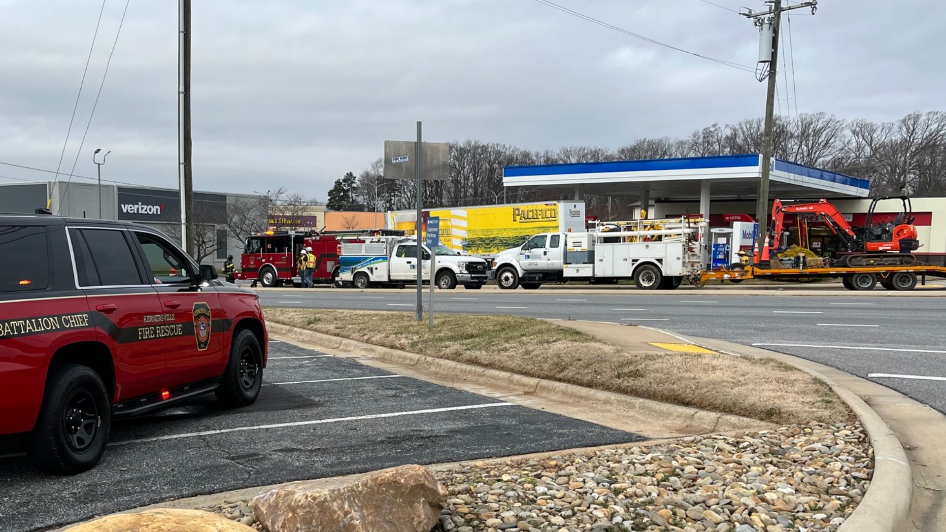 Kernersville gas line repair closes roads