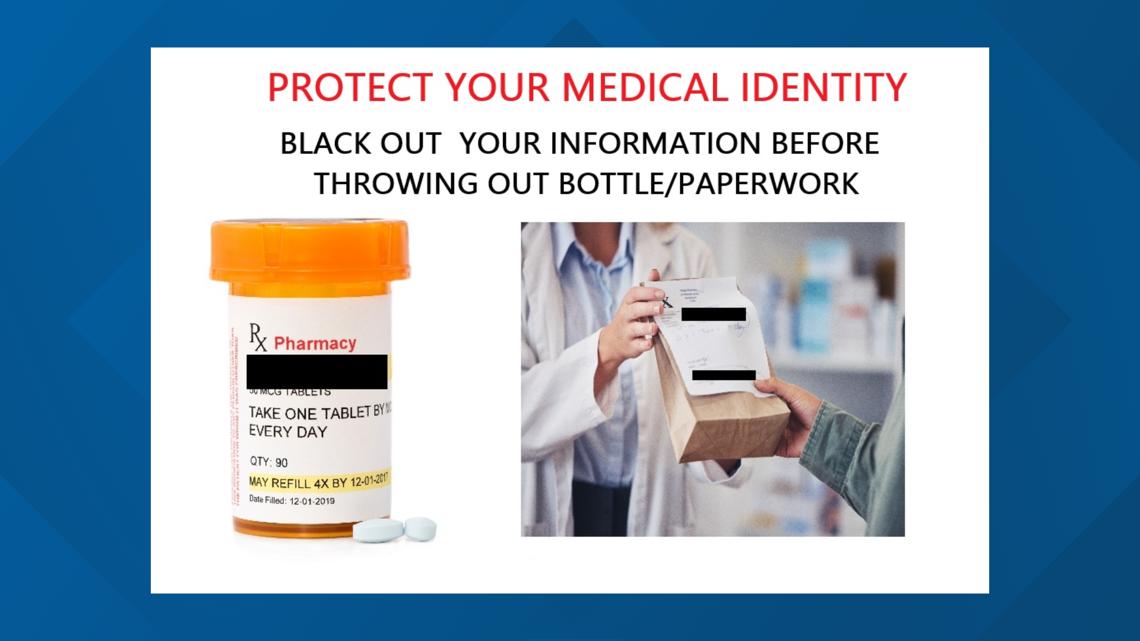 Medical Identity Theft: Protect yourself by blacking out certain info on your bottles & paperwork before throwing them away