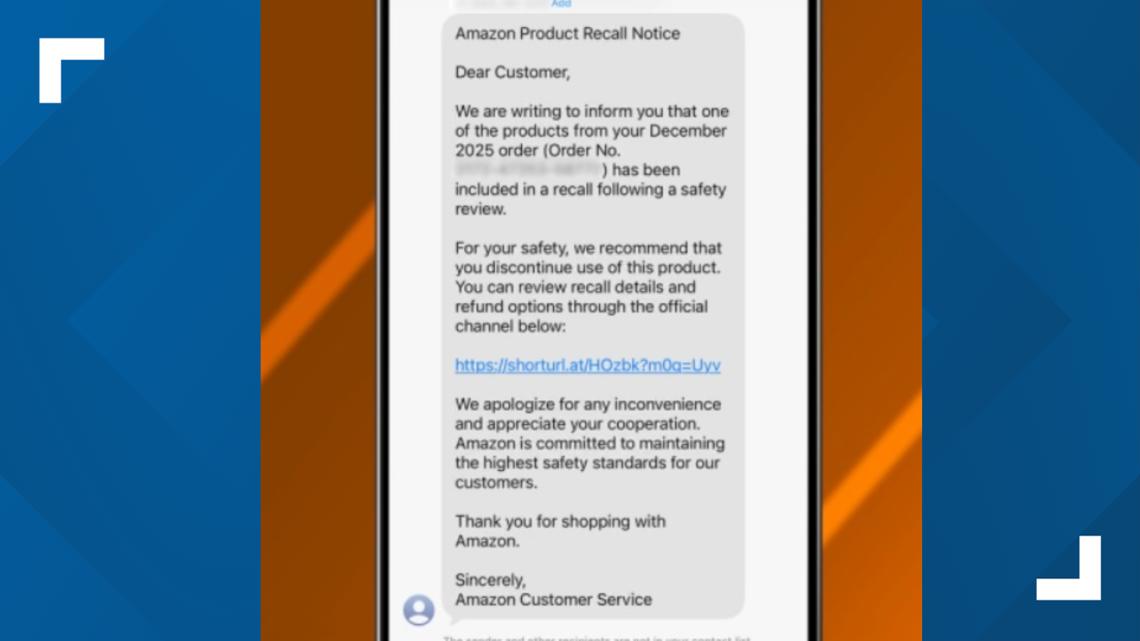 Amazon shoppers: If you get this product recall text, don't click the link!