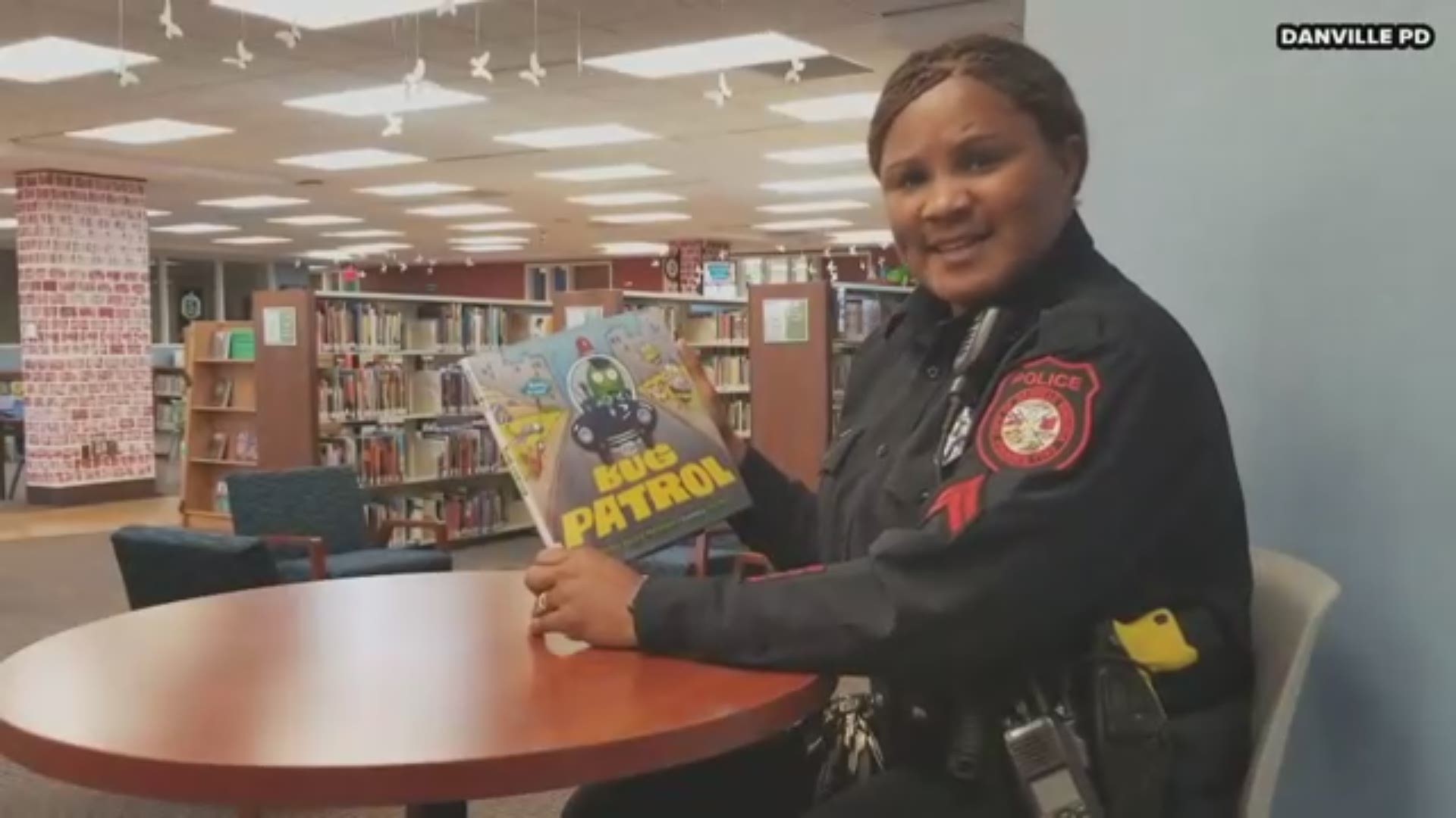 Cpl. Sylvia Brooks with the Danville Police Department reads the bedtime story “Bug Patrol” by Denise Dowling Mortensen and even includes all the siren sounds!