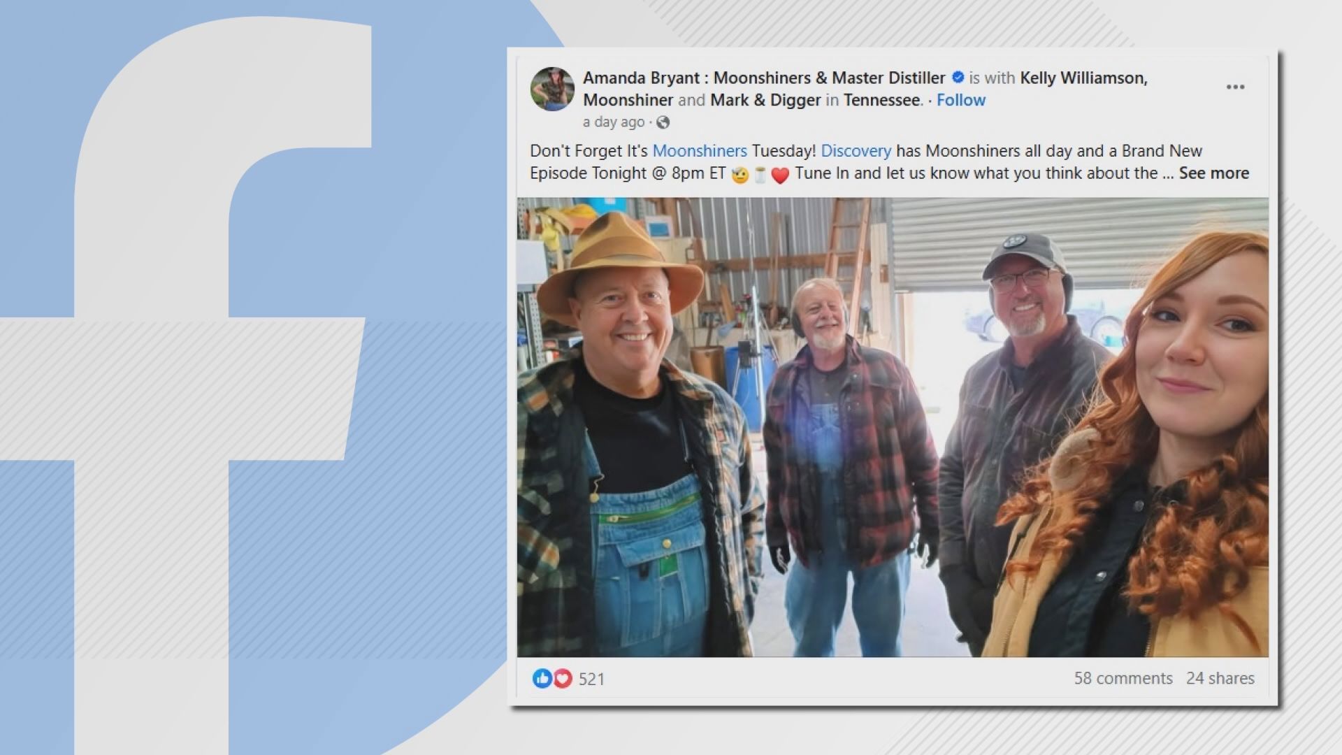 Moonshiners make appearances and help raise relief funds through various efforts including Operation Appalachian Christmas.