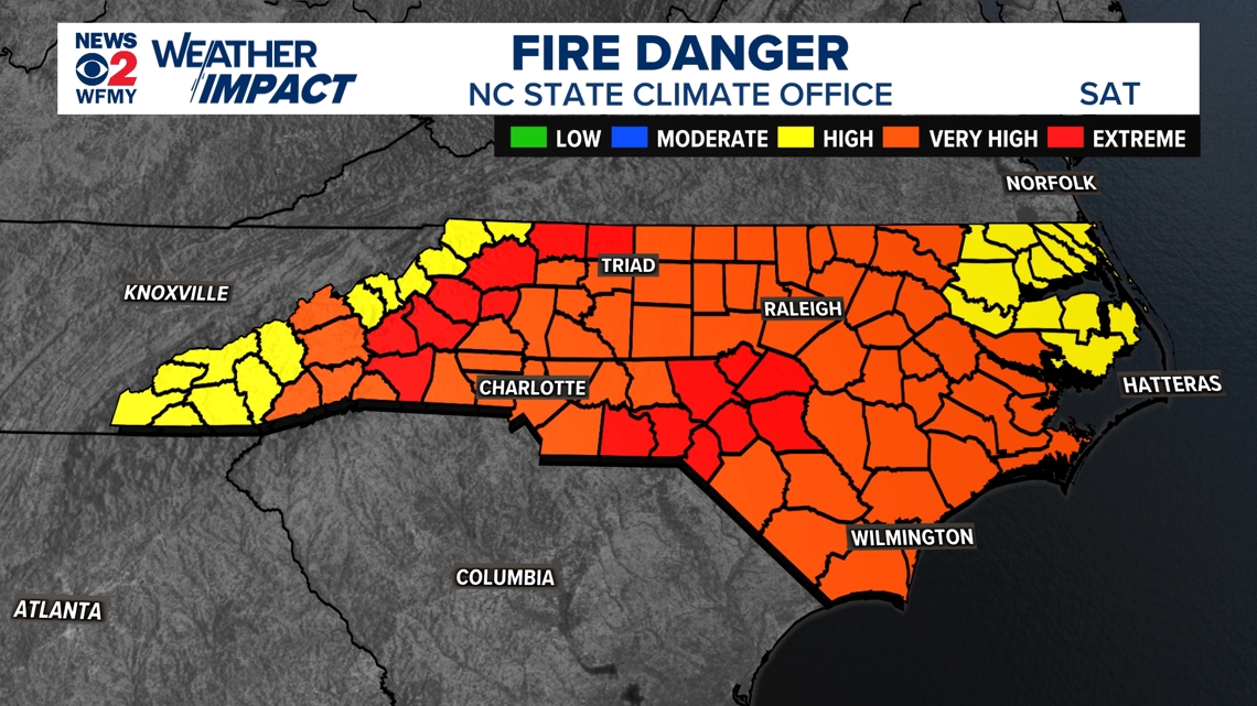 Dangerous fire conditions across North Carolina this weekend