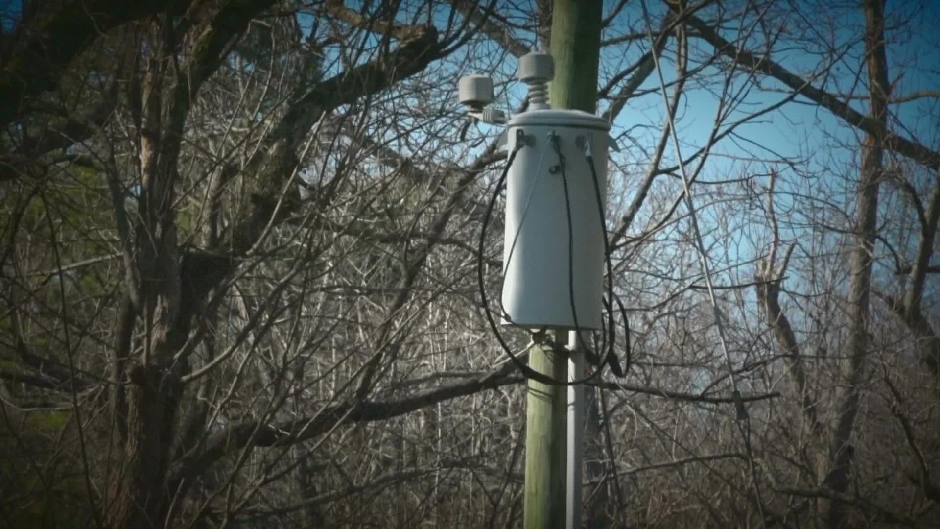 He needed powerlines to stretch across his neighbors' property so he could get power.