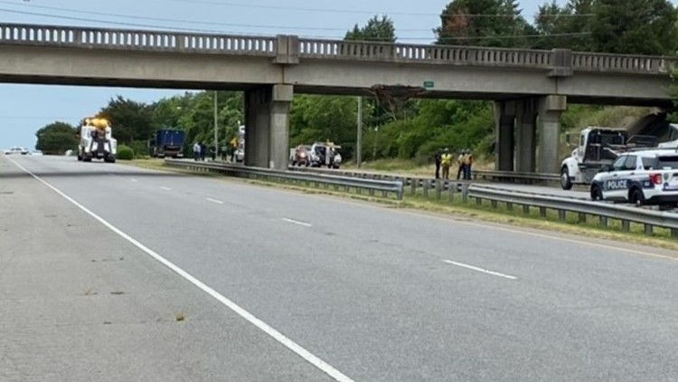 Clemmonsville bridge under repairs after being hit by a truck in Winston-Salem
