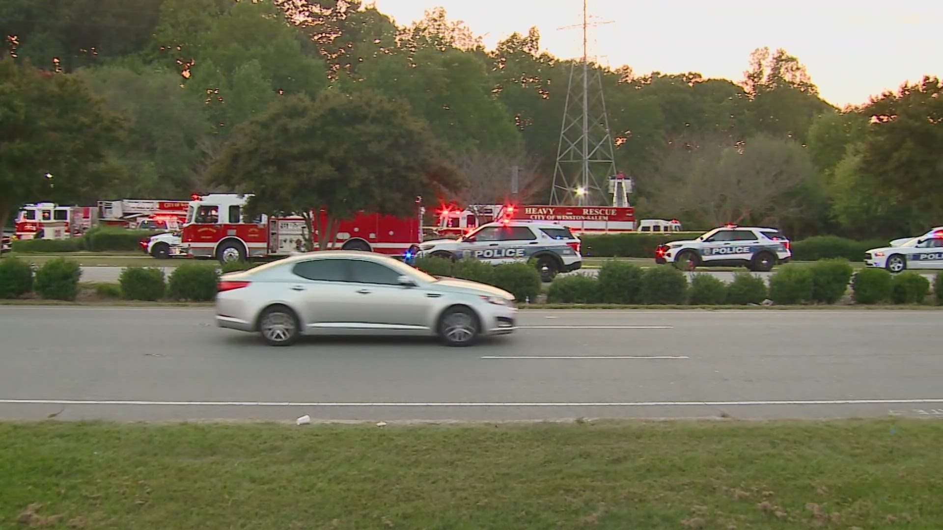 Police said a man climbed a transmission tower while having a personal mental health emergency.