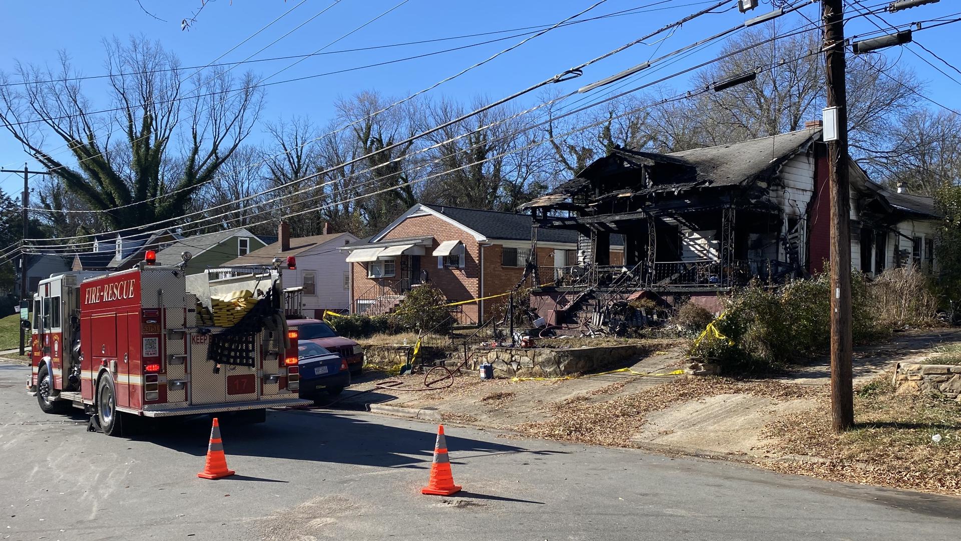 This video shows the scene after the fire had been extinguished and the sun had risen.