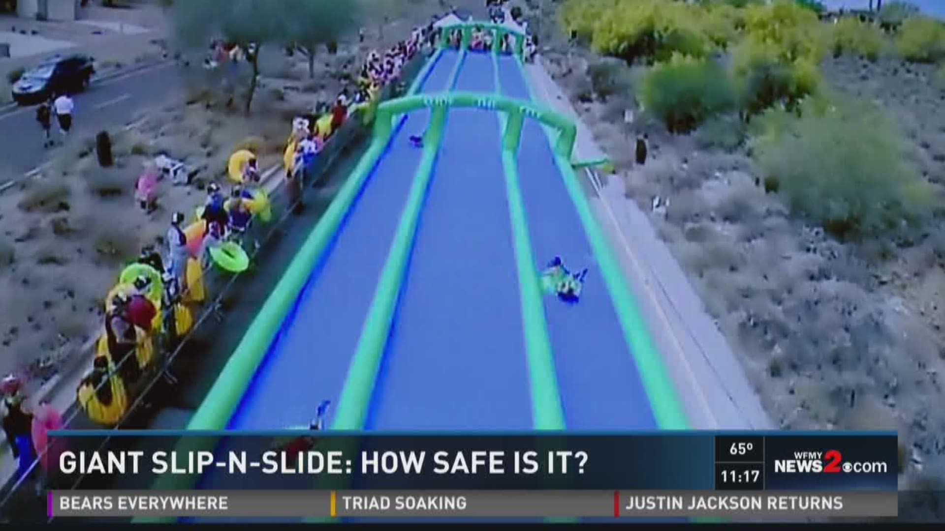 The Department of Labor inspects amusement rides and water parks - do they check out the giant slip-n-slide too?