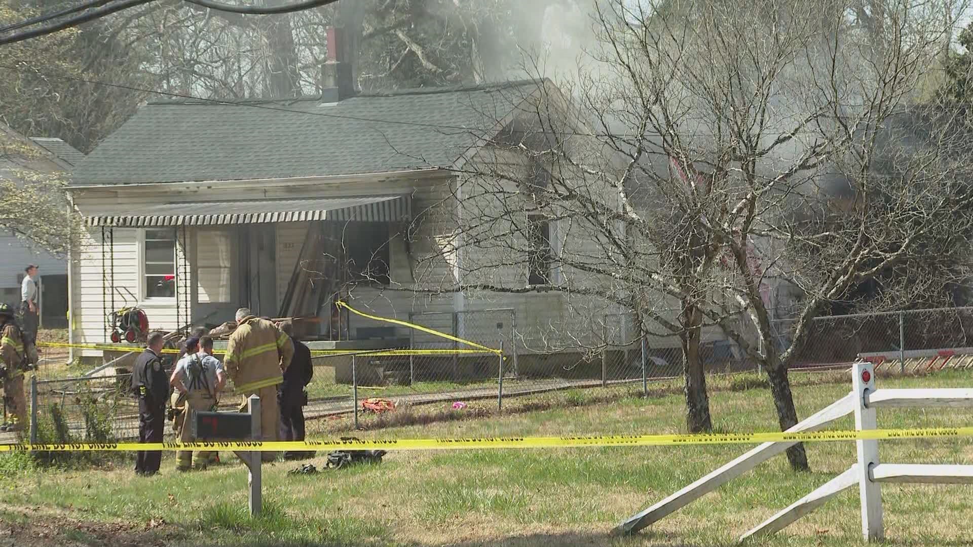 Greensboro fire crews said two children died in a house fire on Glenside Drive. An adult was also injured in the fire.