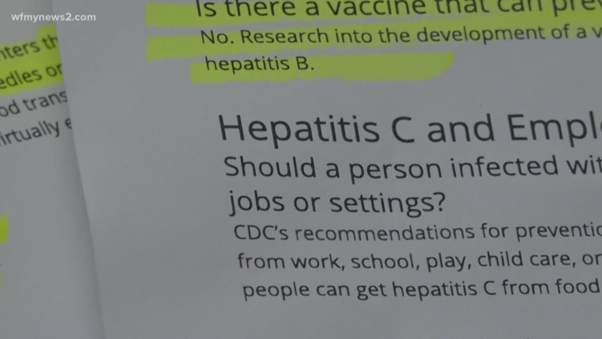 Hepatitis C is an inflammation of the liver and can lead to scarring of the liver, liver cancer, and even death.