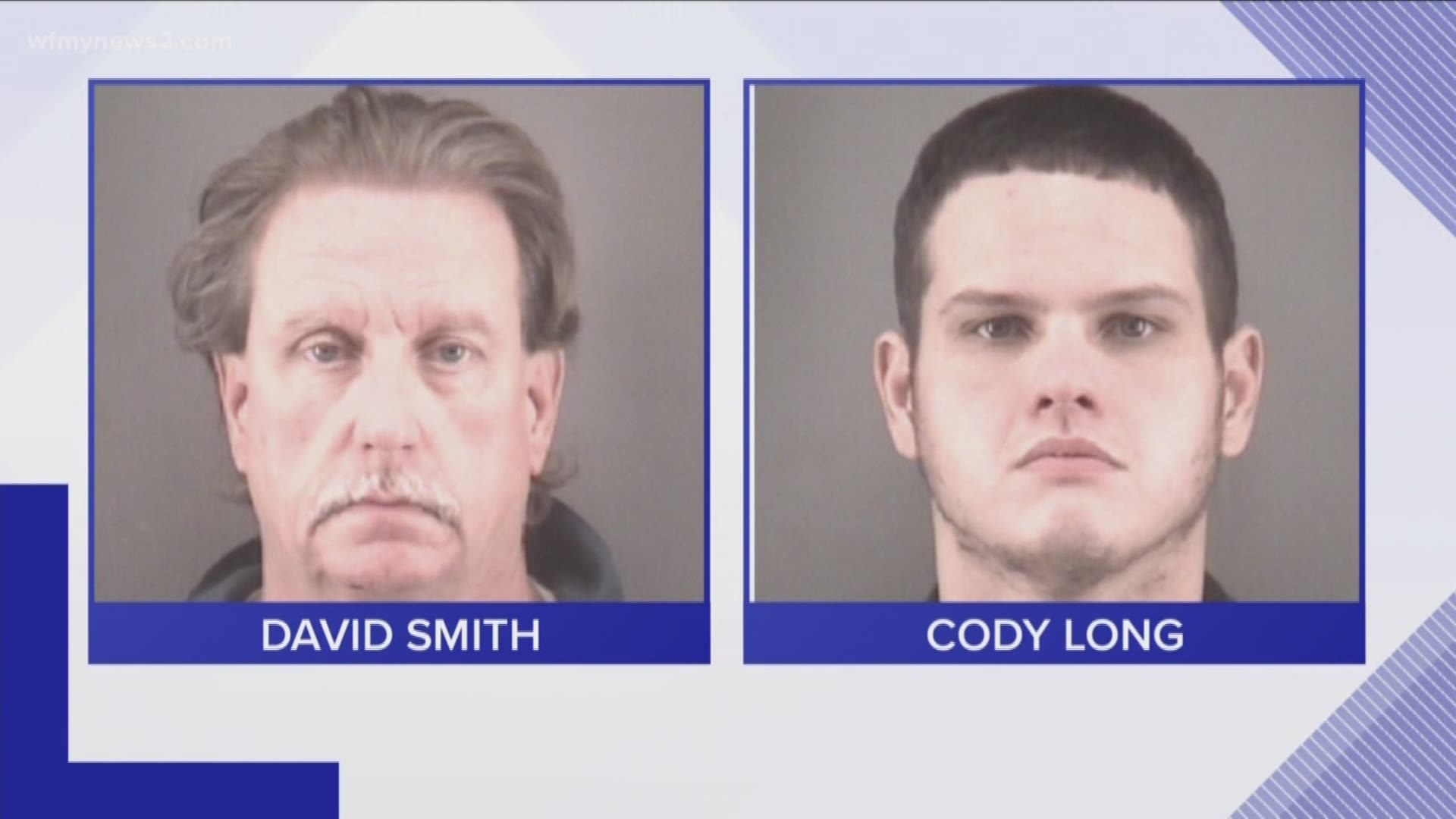 The two suspects face several felonies, including attempted first degree murder, tied to a robbery and arson at a convenience store in Clemmons.