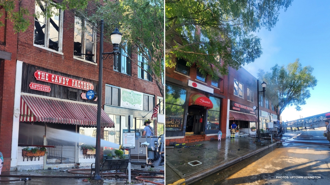 Shoto Japanese Restaurant and The Candy Factory were heavily damaged in a fire that broke out around 1:15 a.m. on Tue...