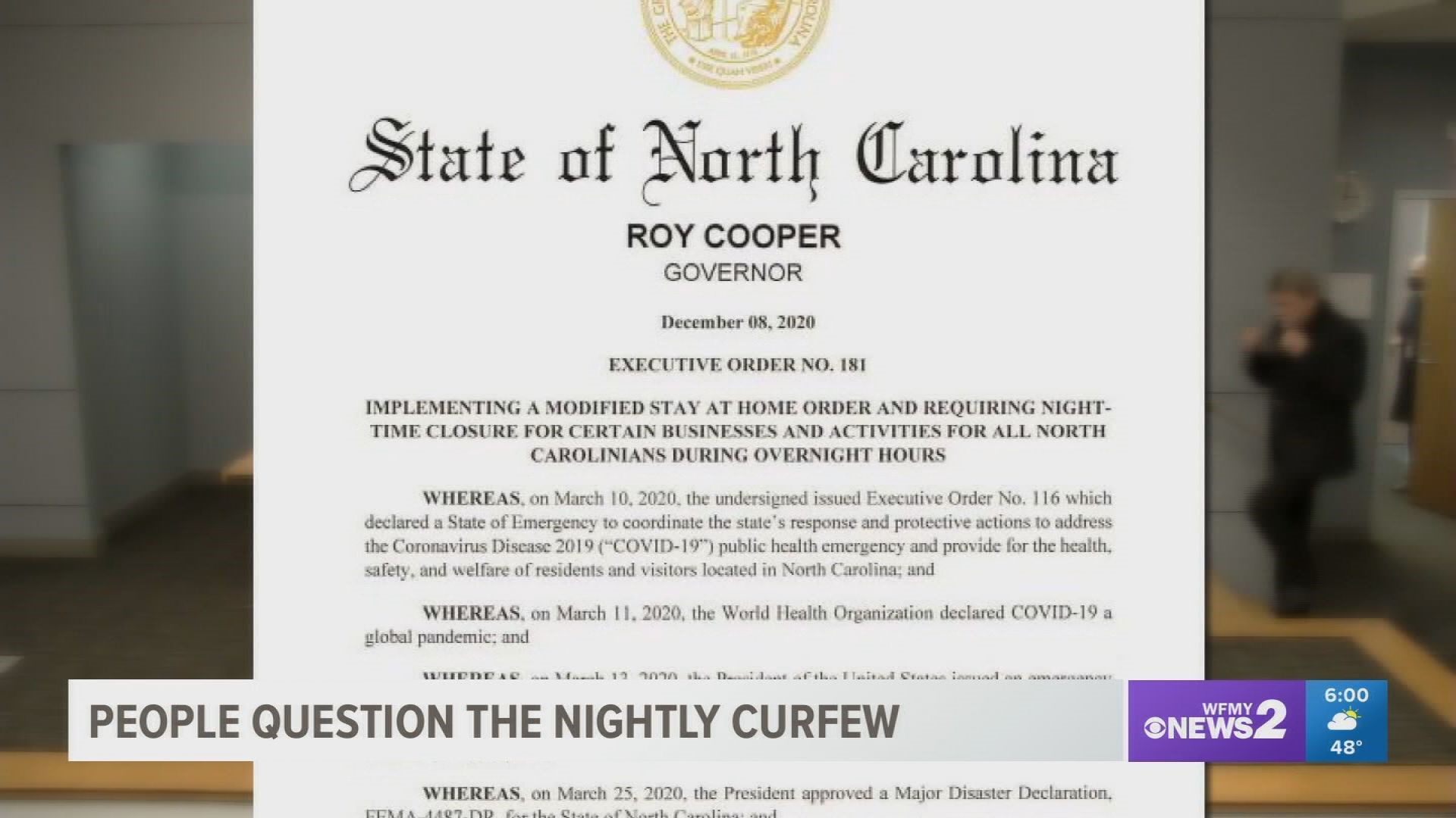 North Carolina's new stay-at-home order is between 10 p.m. and 5 a.m. State health officials say the issue is more about what people do during that time period.