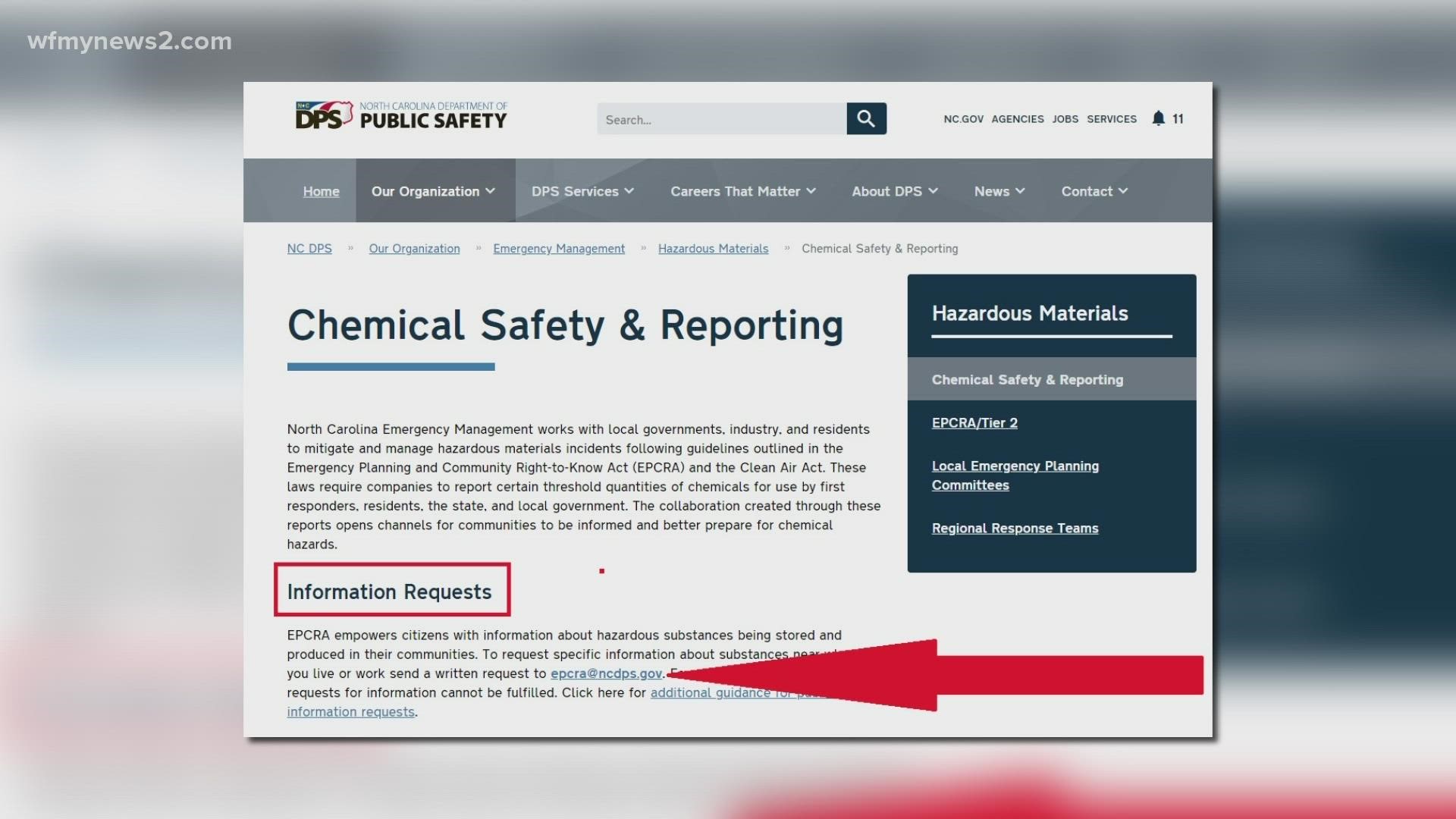 Companies are required to tell the fire department and emergency management offices what kinds of chemicals they have and how much.