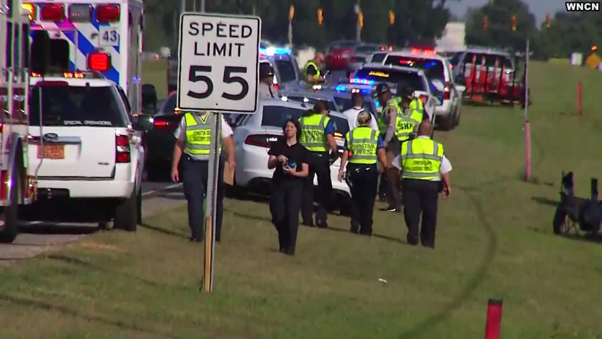 The incident involved a stolen tow truck and happened along U.S. 70 business near Hardee Lane just after 4:35 p.m., officials said.