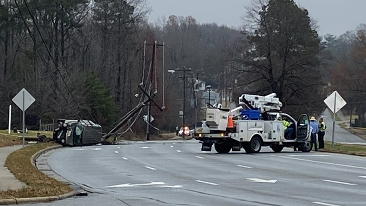 Crash on E. Wendover Ave. in Greensboro causes power outages