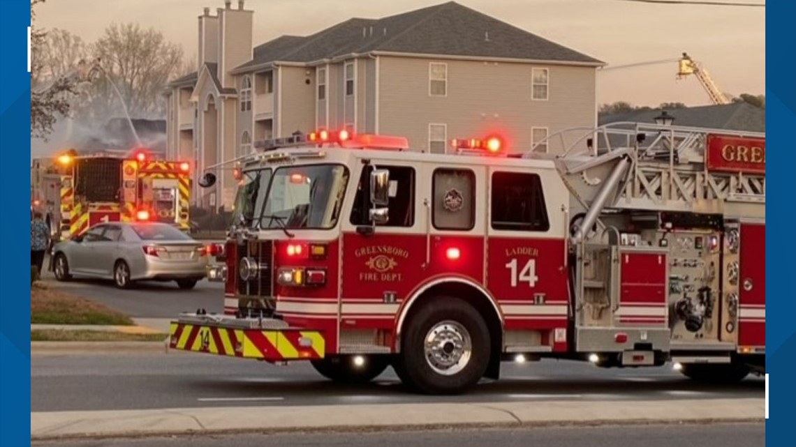 Greensboro condominium fire on Lawndale Drive closes road