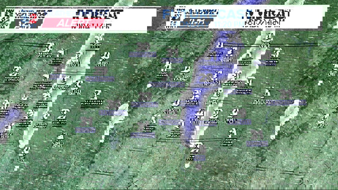 Flurries possible in the Triad Monday night
