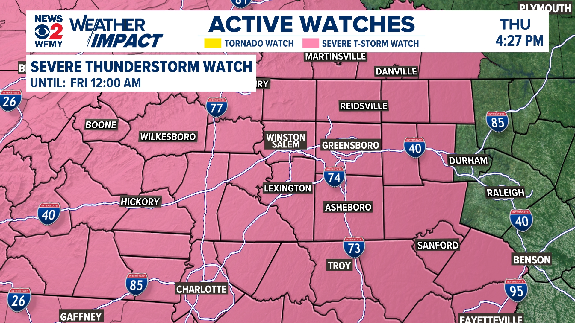 Thunderstorm risk returns to Piedmont on Thursday evening | wfmynews2.com