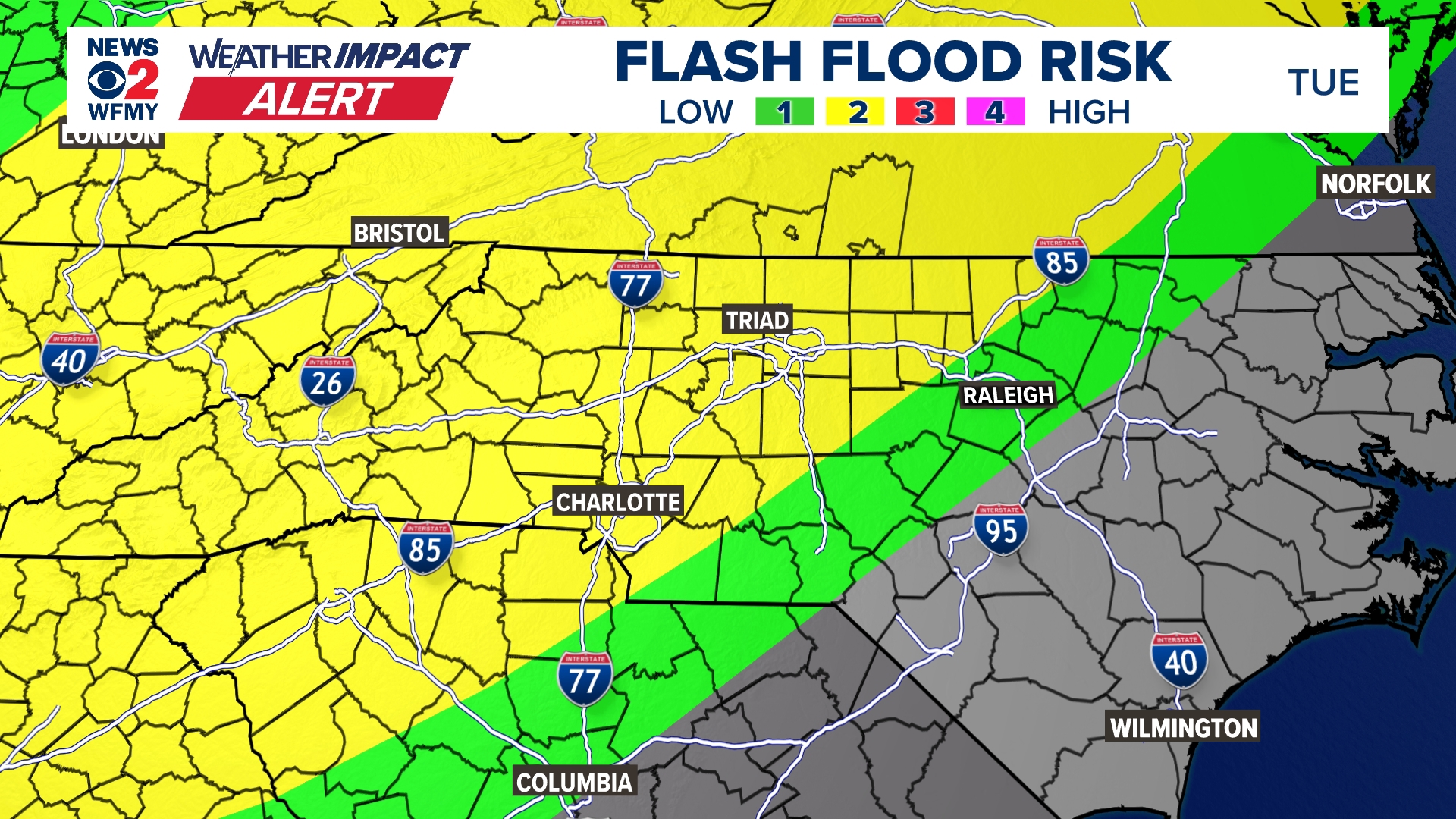 Tuesday evening storms in North Carolina could be strong | wfmynews2.com