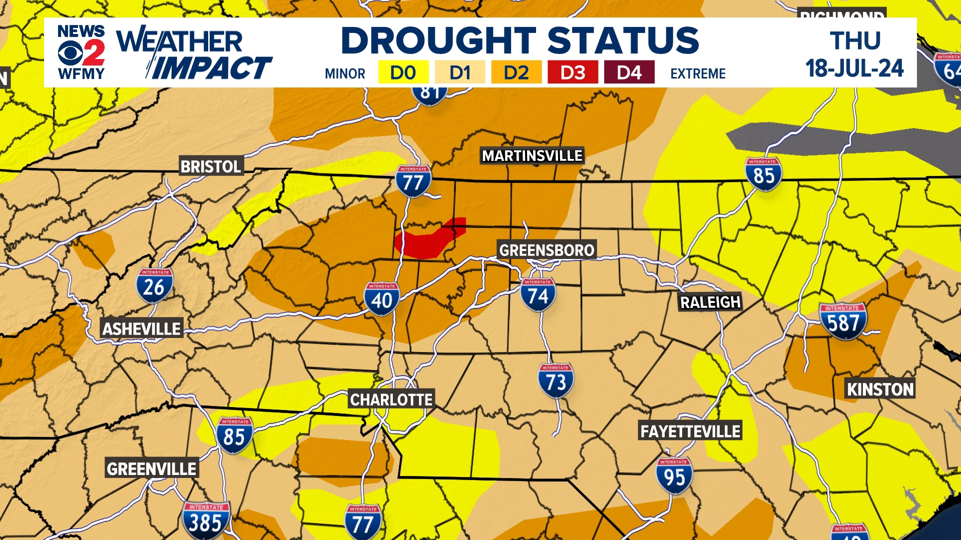 Latest Drought Map shows improvement across NC | wfmynews2.com