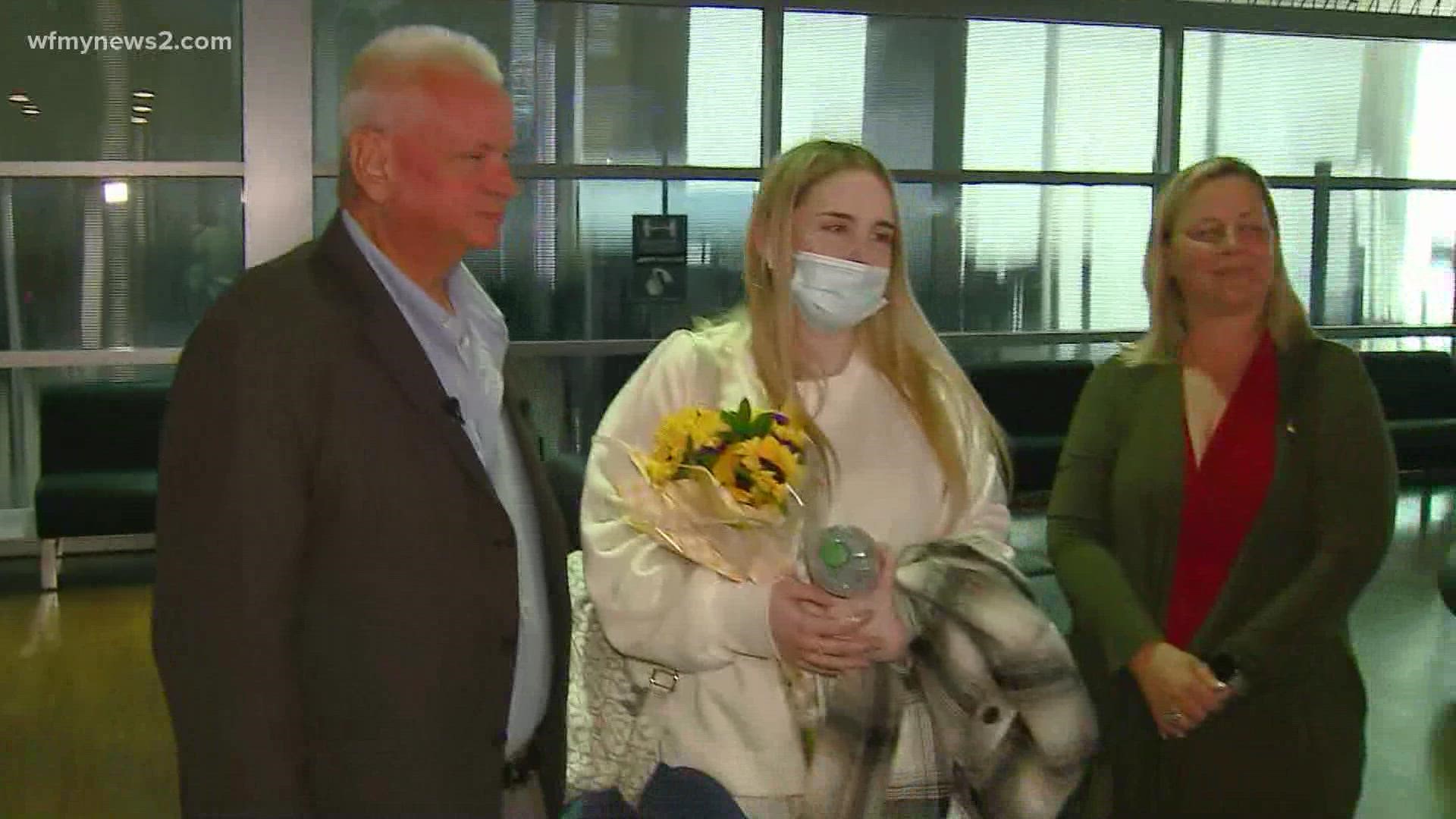 After months of waiting, a Greensboro man's stepdaughter has finally made it out of Ukraine.