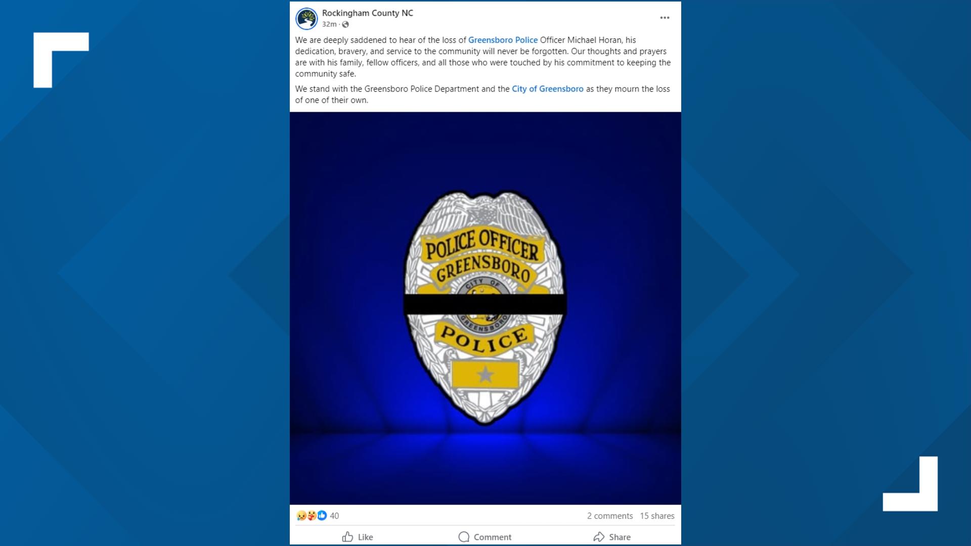 Triad Agencies React To Greensboro Officer's Death | Wfmynews2.com